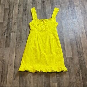 Nanette Lepore Yellow Peasant Sun Dress Size 8